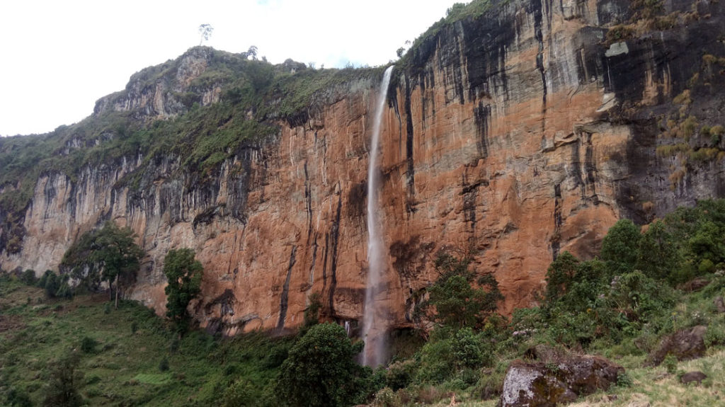 The incredible waterfall close to Benet Village in the Kween District